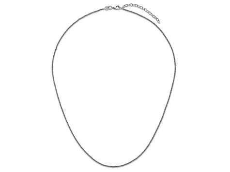 Platinum 950 Over Sterling Silver Fancy Glitter 18" with 2" Extension Rope Chain Necklace
