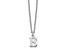 Rhodium Over Sterling Silver Cutout Letter E Initial Necklace
