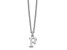 Rhodium Over Sterling Silver Cutout Letter F Initial Necklace