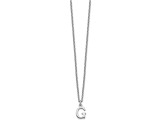 Rhodium Over Sterling Silver Cutout Letter G  Initial Necklace