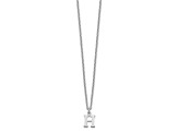 Rhodium Over Sterling Silver Cutout Letter H Initial Necklace