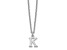 Rhodium Over Sterling Silver Cutout Letter K  Initial Necklace