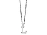 Rhodium Over Sterling Silver Cutout Letter L  Initial Necklace