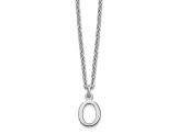 Rhodium Over Sterling Silver Cutout Letter O Initial Necklace