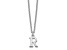 Rhodium Over Sterling Silver Cutout Letter R Initial Necklace