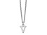 Rhodium Over Sterling Silver Cutout Letter V  Initial Necklace
