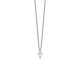 Rhodium Over Sterling Silver Cutout Letter V Initial Necklace