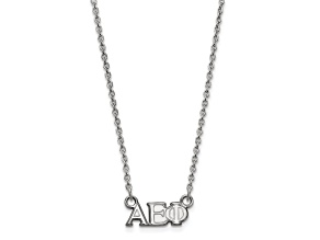 Rhodium Over Sterling Silver LogoArt Alpha Epsilon Phi Extra Small Pendant Necklace