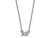 Rhodium Over Sterling Silver LogoArt Alpha Phi Extra Small Pendant Necklace