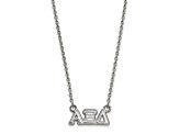Rhodium Over Sterling Silver LogoArt Alpha Xi Delta Extra Small Pendant Necklace