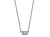 Rhodium Over Sterling Silver LogoArt Chi Omega Extra Small Pendant Necklace