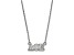 Rhodium Over Sterling Silver LogoArt Delta Phi Epsilon Extra Small Pendant Necklace