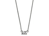 Rhodium Over Sterling Silver LogoArt Delta Zeta Extra Small Pendant Necklace