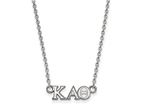 Rhodium Over Sterling Silver LogoArt Kappa Alpha Theta Extra Small Pendant Necklace