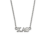 Rhodium Over Sterling Silver LogoArt Kappa Alpha Theta Extra Small Pendant Necklace