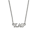 Rhodium Over Sterling Silver LogoArt Kappa Alpha Theta Extra Small Pendant Necklace