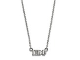 Rhodium Over Sterling Silver LogoArt Pi Beta Phi Extra Small Pendant Necklace