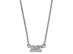 Rhodium Over Sterling Silver LogoArt Sigma Delta Tau Extra Small Pendant Necklace