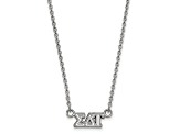 Rhodium Over Sterling Silver LogoArt Sigma Delta Tau Extra Small Pendant Necklace