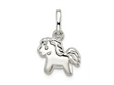 Rhodium Over Sterling Silver Polished Pony Children's Pendant