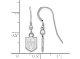 Rhodium Over Sterling Silver NHL Vegas Golden Knights LogoArt Dangle Earrings