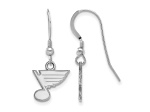 Rhodium Over Sterling Silver NHL St. Louis Blues LogoArt Dangle Earrings