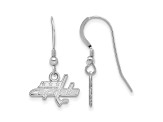 Rhodium Over Sterling Silver NHL Washington Capitals LogoArt Dangle Earrings