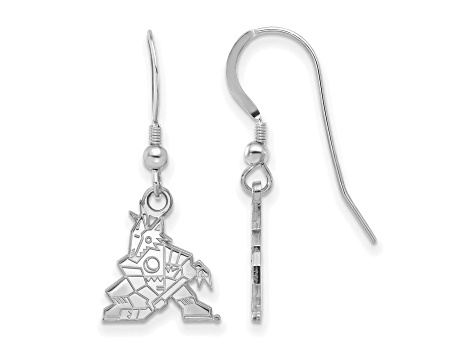 Rhodium Over Sterling Silver NHL Arizona Coyotes LogoArt Dangle Earrings