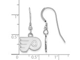 Rhodium Over Sterling Silver NHL Philadelphia Flyers LogoArt Dangle Earrings