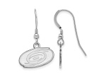 Rhodium Over Sterling Silver NHL Carolina Hurricanes LogoArt Dangle Earrings