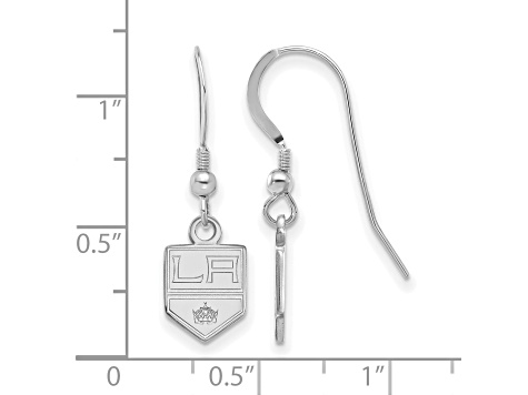 Rhodium Over Sterling Silver NHL Los Angeles Kings LogoArt Dangle Earrings