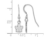 Rhodium Over Sterling Silver NHL Toronto Maple Leafs LogoArt Dangle Earrings