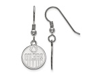Rhodium Over Sterling Silver NHL Edmonton Oilers LogoArt Dangle Earrings