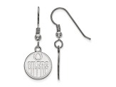 Rhodium Over Sterling Silver NHL Edmonton Oilers LogoArt Dangle Earrings