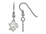 Rhodium Over Sterling Silver NHL Pittsburgh Penguins LogoArt Dangle Earrings