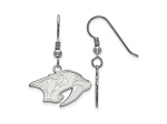 Rhodium Over Sterling Silver NHL Nashville Predators LogoArt Dangle Earrings