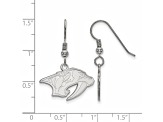 Rhodium Over Sterling Silver NHL Nashville Predators LogoArt Dangle Earrings