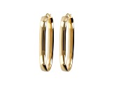 18K Yellow Gold Over Sterling Silver Elongated Oval 2" Hoop Earrings