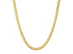 Unisex 14K Yellow Gold Over Sterling Silver Diamond Cut Curb Link Chain Necklace
