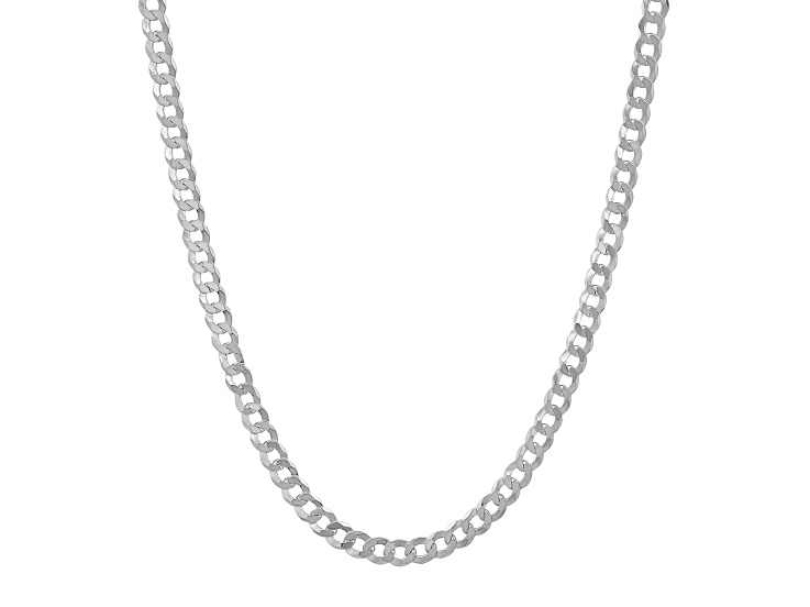 Sterling Silver Unisex Diamond Cut Curb Link Chain