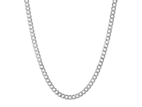 Sterling Silver Unisex Diamond Cut Curb Link Chain