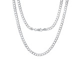 Sterling Silver Unisex Diamond Cut Curb Link Chain