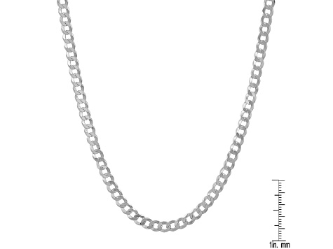 Sterling Silver Unisex Diamond Cut Curb Link Chain