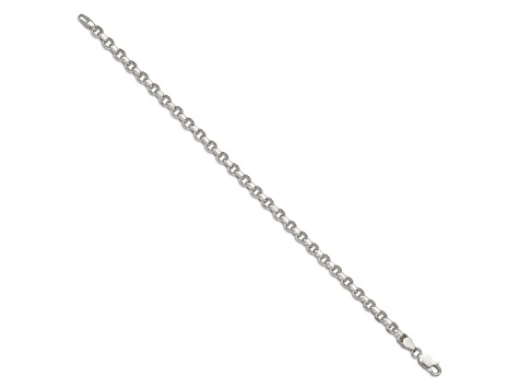 Sterling Silver 4mm Diamond-cut Rolo Chain Bracelet - 15ZG1B | JTV.com