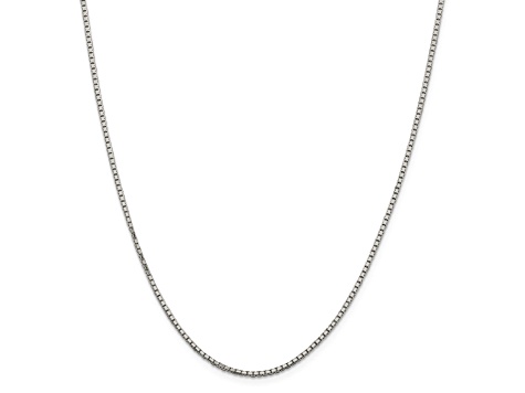 Sterling Silver 1.7mm 8 Sided Diamond-cut Box Chain Necklace