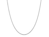 Rhodium Over Sterling Silver 1.25mm Cable Chain with 2 Inch Extension Necklace