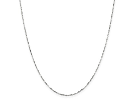 Rhodium Over Sterling Silver 1.25mm Cable Chain with 2 Inch Extension Necklace