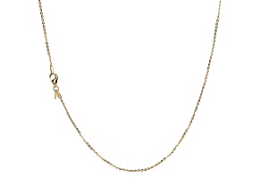 18K Yellow Gold Clad Over Silver, 16" Forzatine Diamond Cut Oval Link Chain Necklace