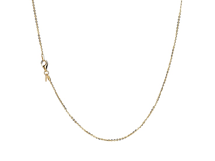 18K Yellow Gold Clad Over Silver, 16" Forzatine Diamond Cut Oval Link Chain Necklace
