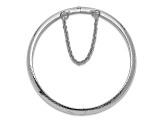 Rhodium Over Sterling Silver Polished and Diamond-cut 4mm with Safety Hinged Children's Bangle